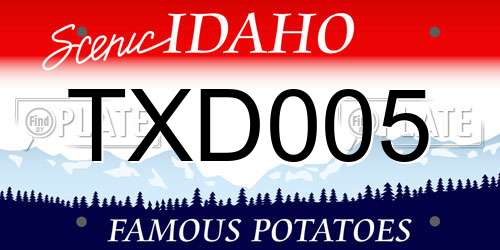 TXD005 Idaho License Plate