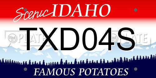 TXD04S Idaho License Plate