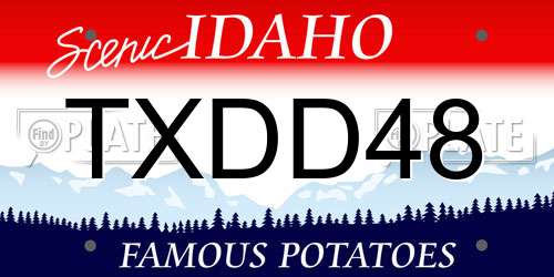TXDD48 Idaho License Plate