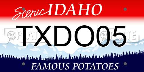TXDO05 Idaho License Plate