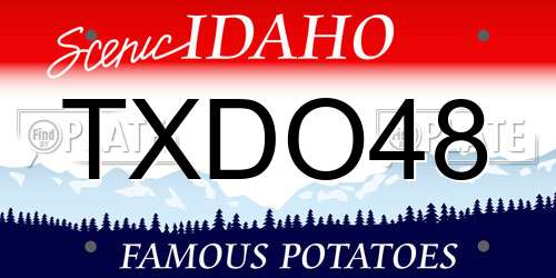 TXDO48 Idaho License Plate