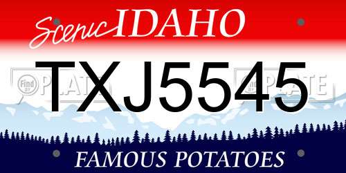 TXJ5545 Idaho License Plate