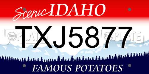 TXJ5877 Idaho License Plate