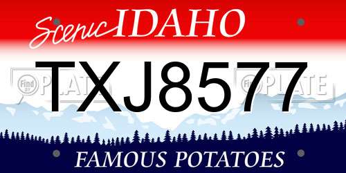 TXJ8577 Idaho License Plate