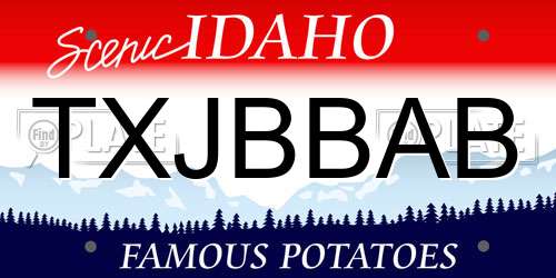 TXJBBAB Idaho License Plate