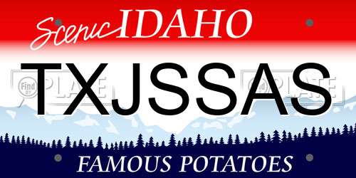 TXJSSAS Idaho License Plate