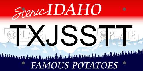 TXJSSTT Idaho License Plate