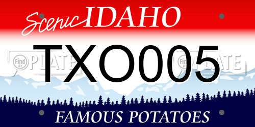 TXO005 Idaho License Plate