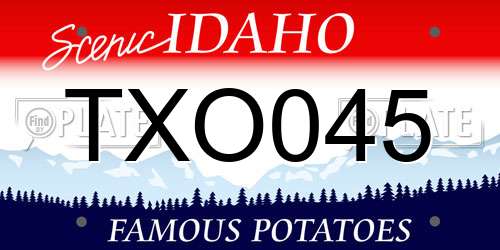 TXO045 Idaho License Plate