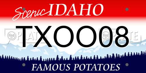 TXOO08 Idaho License Plate