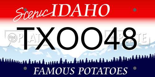 TXOO48 Idaho License Plate