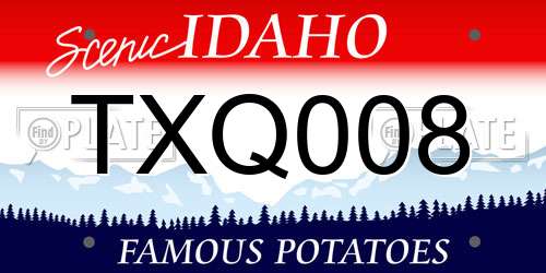 TXQ008 Idaho License Plate