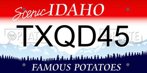 TXQD45 Idaho License Plate