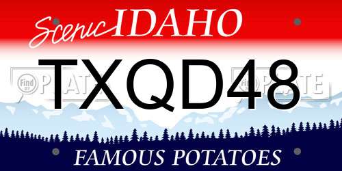TXQD48 Idaho License Plate