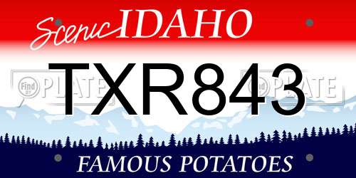 TXR843 Idaho License Plate