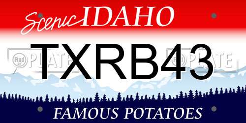 TXRB43 Idaho License Plate