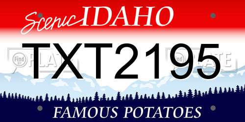 TXT2195 Idaho License Plate