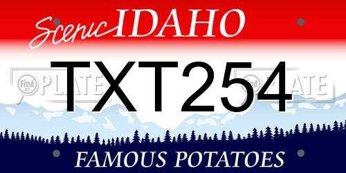 TXT254 Idaho License Plate