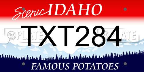 TXT284 Idaho License Plate