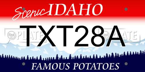 TXT28A Idaho License Plate