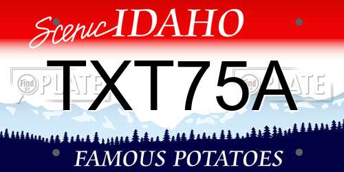 TXT75A Idaho License Plate