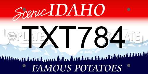 TXT784 Idaho License Plate