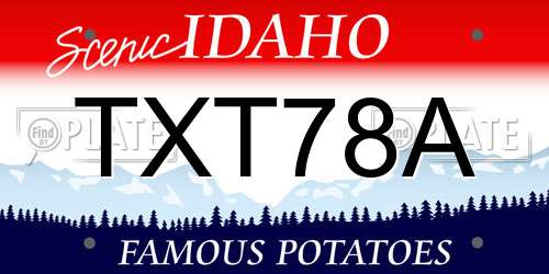 TXT78A Idaho License Plate