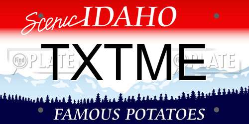 TXTME Idaho License Plate