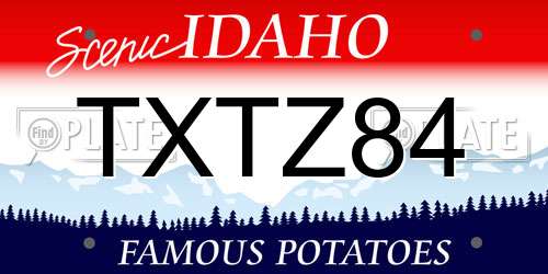 TXTZ84 Idaho License Plate