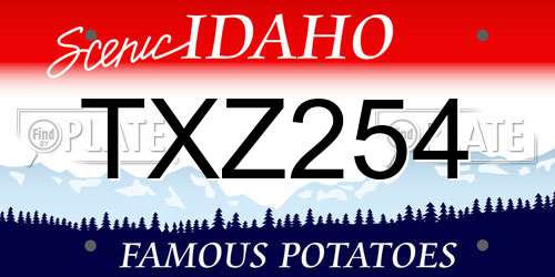 TXZ254 Idaho License Plate