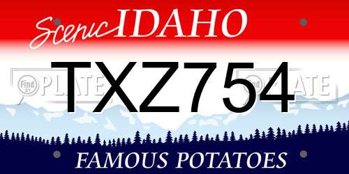 TXZ754 Idaho License Plate