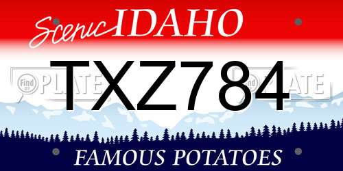 TXZ784 Idaho License Plate
