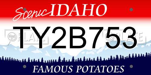 TY2B753 Idaho License Plate