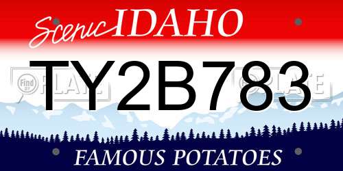 TY2B783 Idaho License Plate