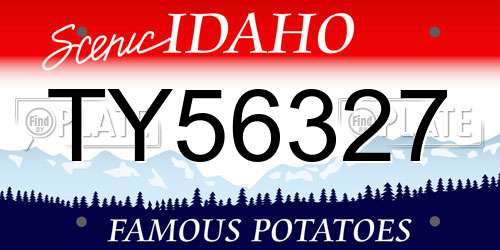 TY56327 Idaho License Plate