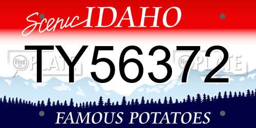 TY56372 Idaho License Plate