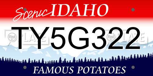 TY5G322 Idaho License Plate