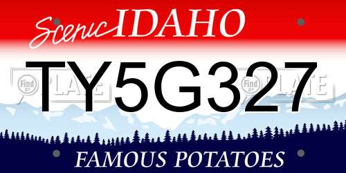 TY5G327 Idaho License Plate