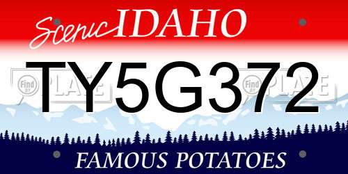 TY5G372 Idaho License Plate