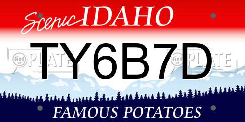 TY6B7D Idaho License Plate