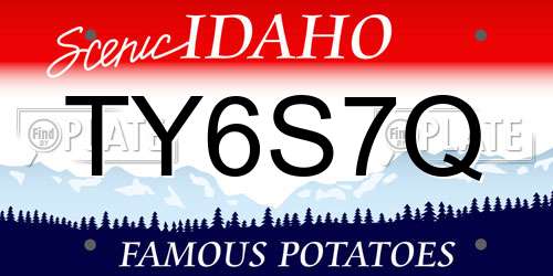 TY6S7Q Idaho License Plate