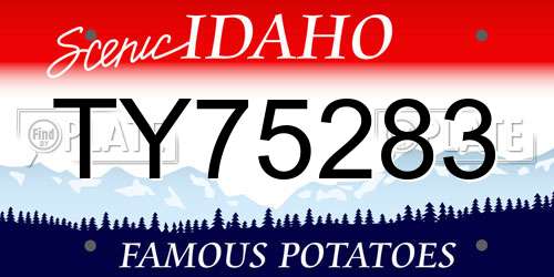 TY75283 Idaho License Plate