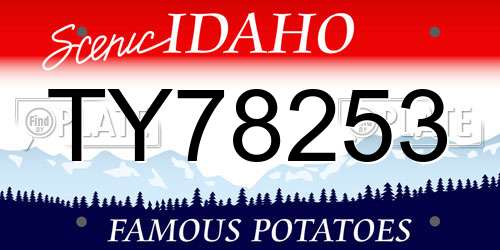 TY78253 Idaho License Plate