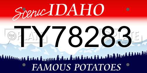 TY78283 Idaho License Plate