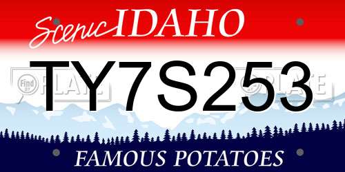 TY7S253 Idaho License Plate