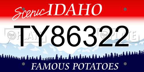 TY86322 Idaho License Plate