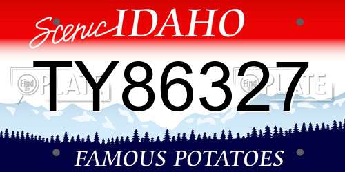 TY86327 Idaho License Plate