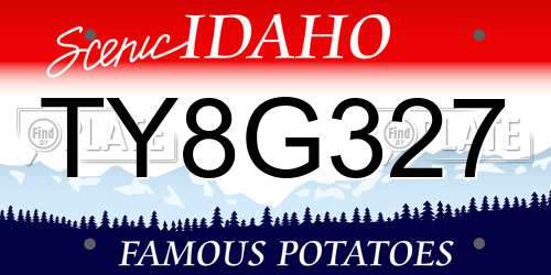 TY8G327 Idaho License Plate