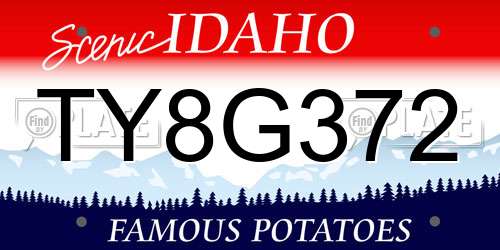 TY8G372 Idaho License Plate