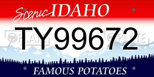 TY99672 Idaho License Plate